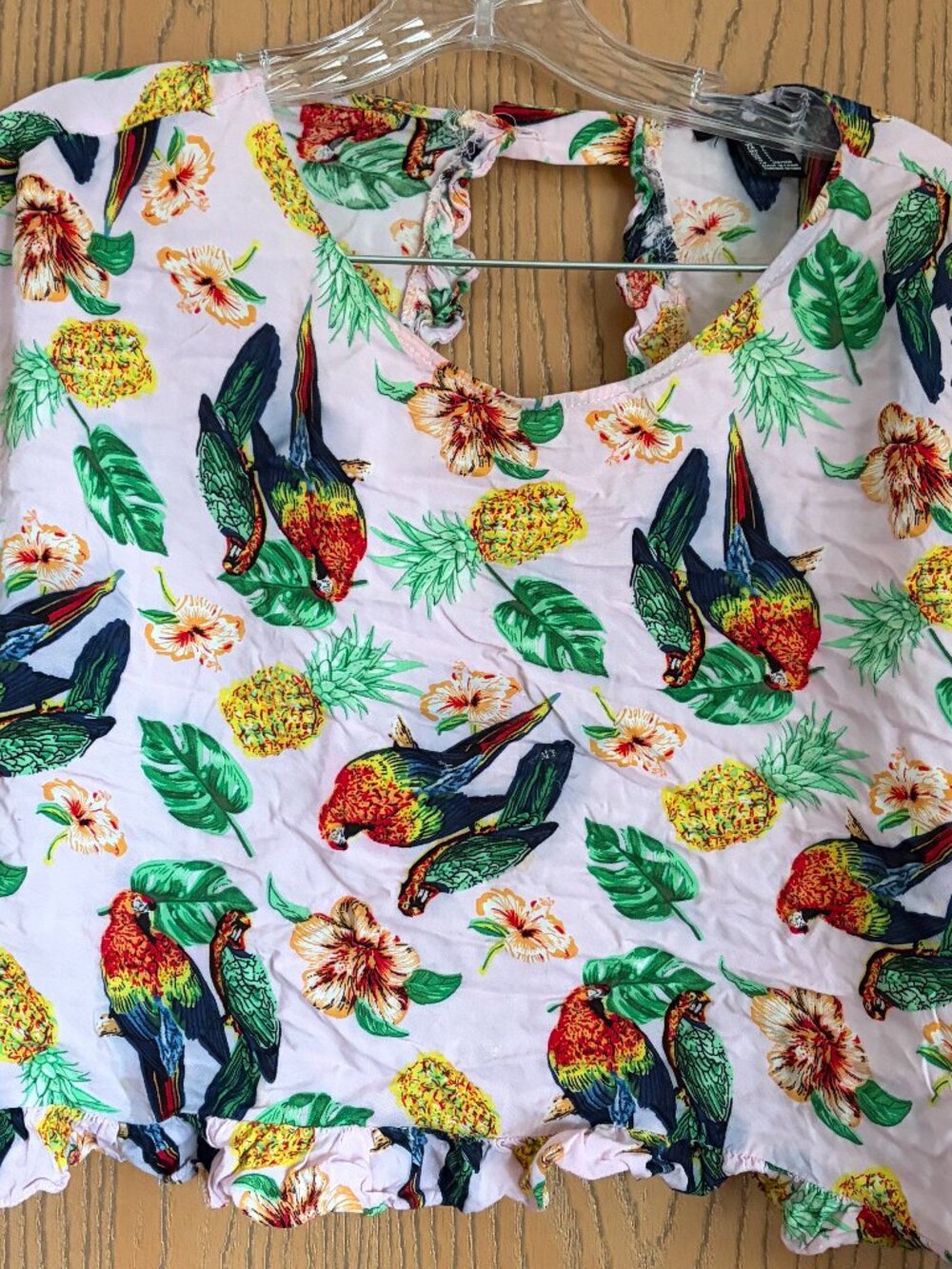 Forever 21 Tropical Hipster Open-Back Crop Top